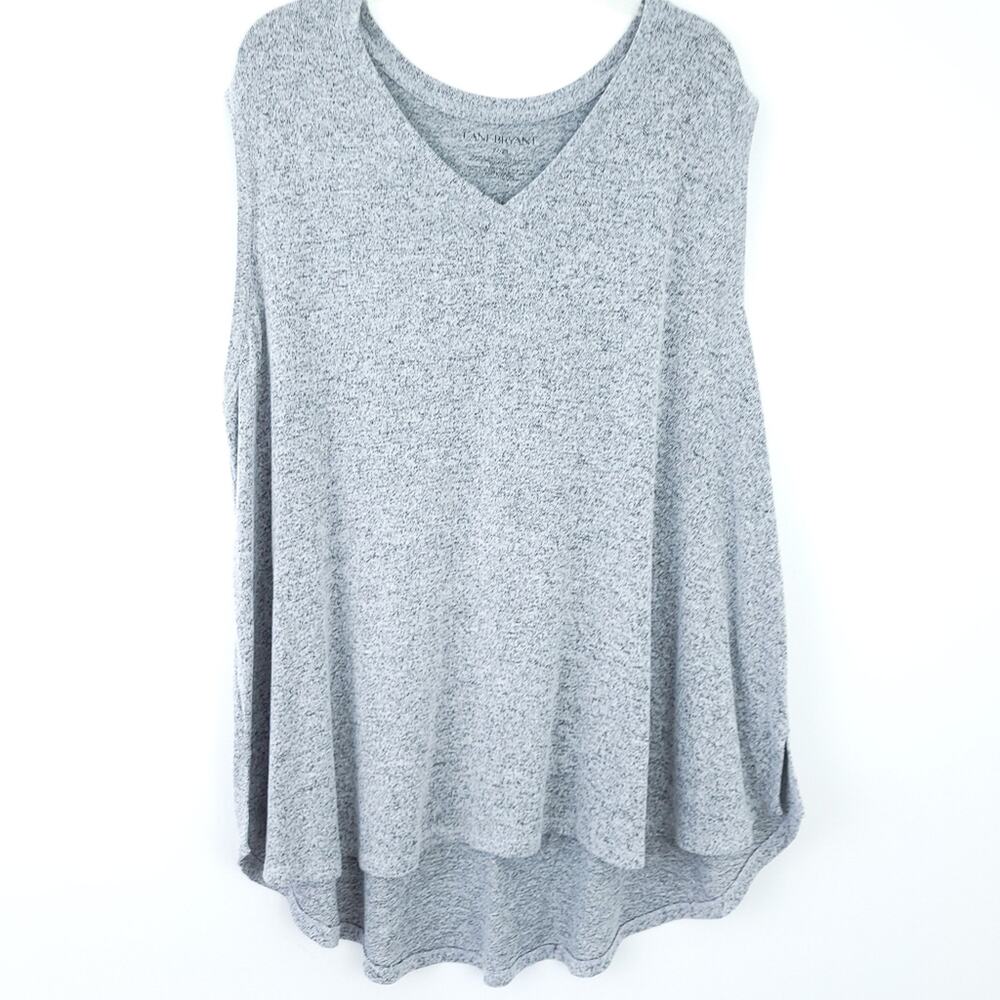 Lane Bryant Heathered Gray Sleeveless Knit Tank Blouse Size 22/24 Casual Shirt
